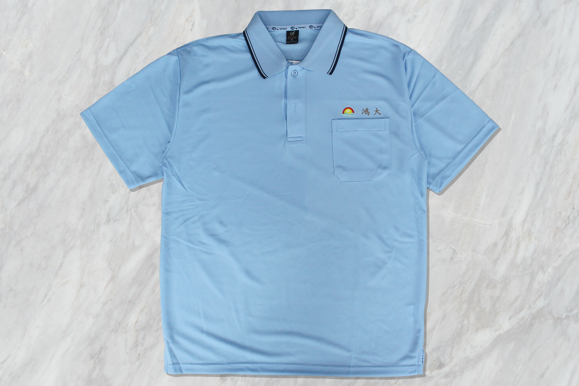 客製化間色領排汗POLO衫｜鴻大食品