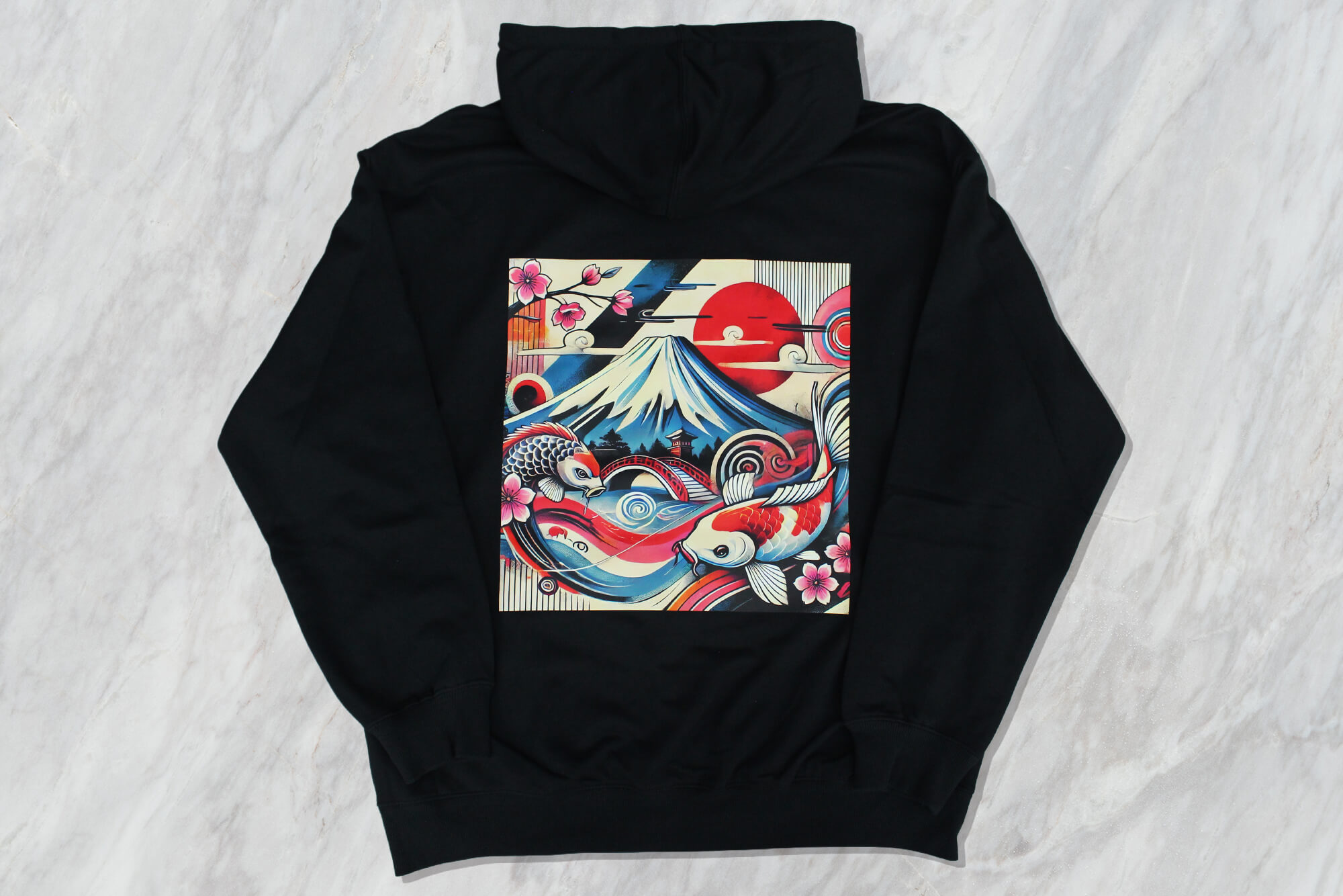 客製化棉質帽T｜鯉魚游富士山的第2張圖片